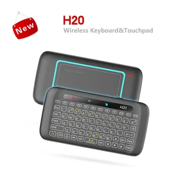 2.4 G Mini Brezžični Daljinski Tipkovnico, Miško IR Nagibala H20 z LED Osvetljen Multi-touch Touchpad za Android PC Padec Ladijskega prometa