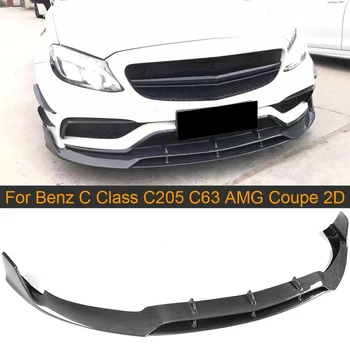 C Razred Ogljikovih Vlaken Sprednji Odbijač Lip Spojler Komplet za Mercedes Benz W205 C205 C63 AMG Coupe 2 Vrata 15-17 Zamenljivih Spredaj Ustnice