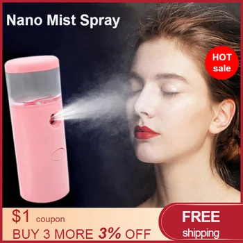 35ml USB Priročno Nano Mist Spray Atomizacijo Obraz Hladno roza\bela Škropilnica Obraza Moisturizing Facial Telo Razpršilo Parnik Spray