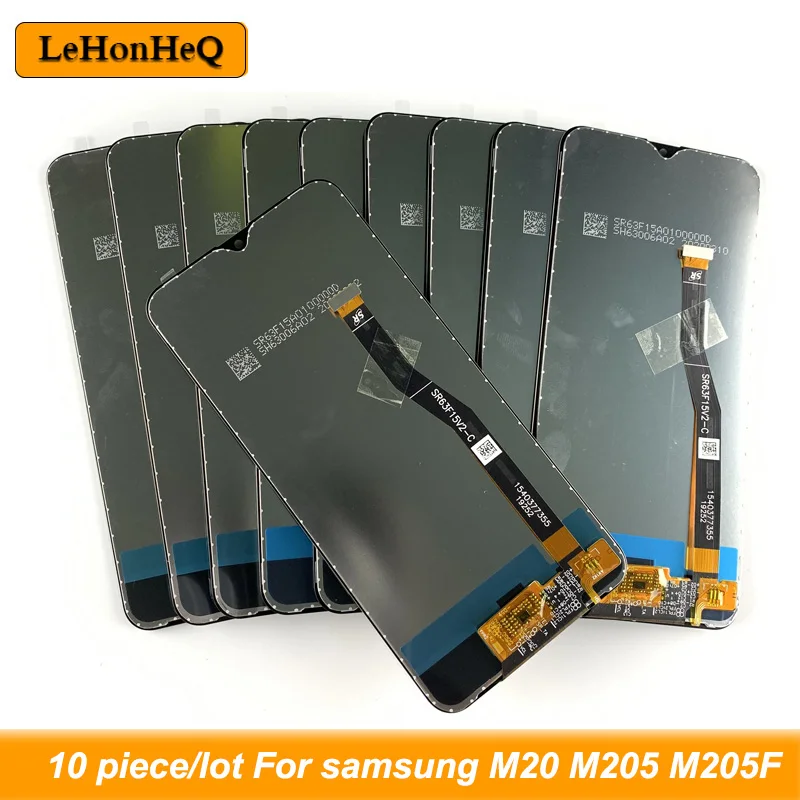 10 Kos/veliko M20 LCD zaslon Za Samsung Galaxy M20 M205 M205F SM-M205F/DS Zaslon LCD z, Zaslon na Dotik, Računalnike Skupščine