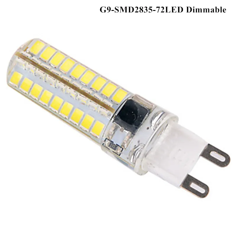 100 Kos Silikonski G9 E14 10W SMD 2835 72 LED Zatemniti LED Corn lučka Droplight Lestenec sveče žarnice Obesek luč razsvetljava