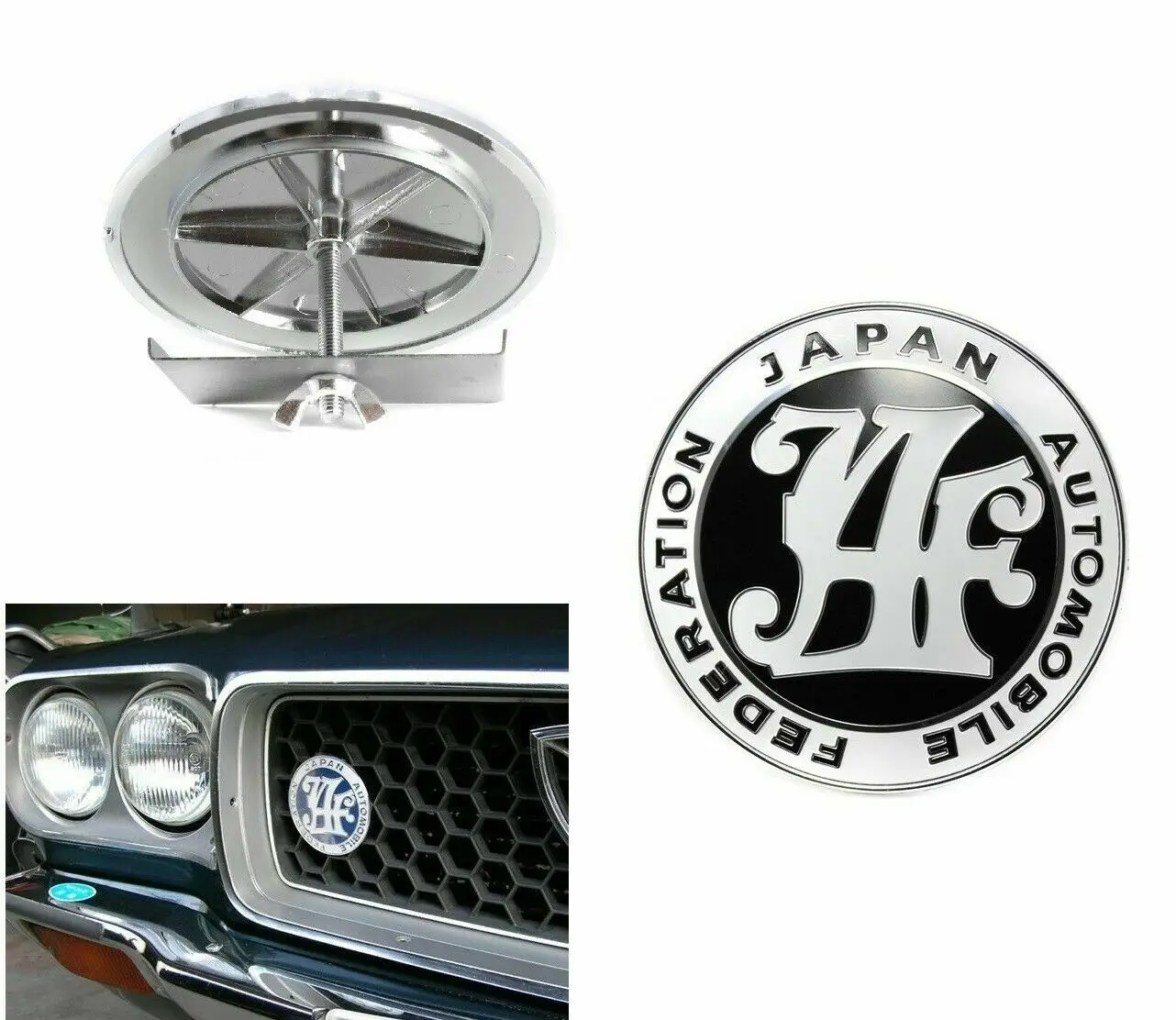 10pcs Black JAF Logotip Japonska Avtomobilska Federacija JDM Avto Rešetka Emblemi Značko
