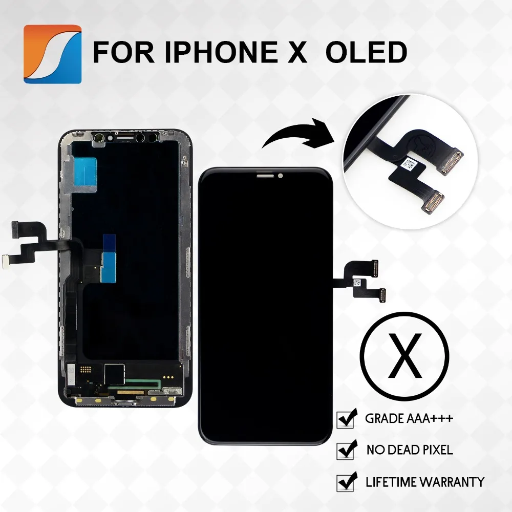 10PCS/VELIKO AAA+++ Za iPhone X XR XS MAX Zaslona Zamenjava OLED Sklop Zaslona LCD Ne Dead Pixel