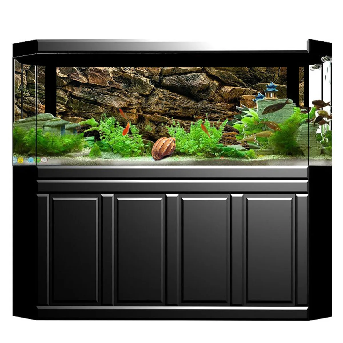 1Roll HD Fish Tank Plakat Akvarij Ozadju Nalepke, 3D Ocean Krajine Fish Tank Ozadje samolepilne Akvarij Odlikovanja
