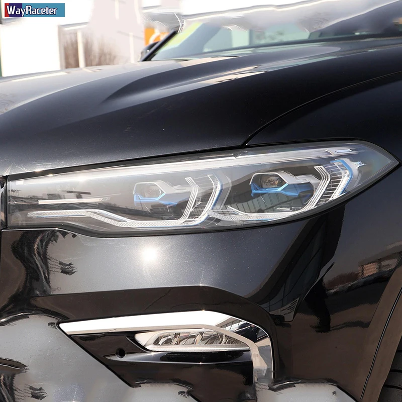 2 Kos Avtomobilski Žarometi Zaščitno folijo Žaromet Obnovo Pregleden TPU Črno Nalepko Za BMW X7 G07 2019 2020 - Dodatki