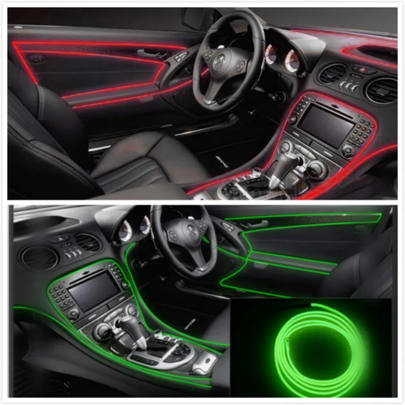 2m Avto Oprema LED Hladno osvetlitev Notranjosti Dekoracijo Trakov Neon EL Žice Svetilke za Audi A4 B6 A3 A6 C5 V7 A1 A5 A7 A8 V5 V8 TT