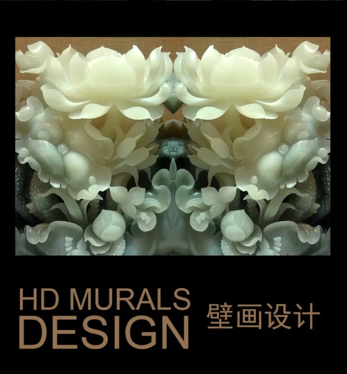 3D stereo HD Meri jade carving cvetje ozadje zidana dnevna soba edinstveno Kitajski slog steno, ki zajema hodnik zaslon zidana