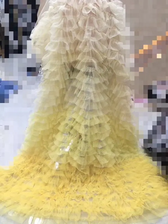 3D Vijolično Ruffle Tkanine Z Gradient Barve 1Yard,Spreminjanje Vijolično Naguban Torto Fotografija Prop Ozadje Odejo Poroko Decors