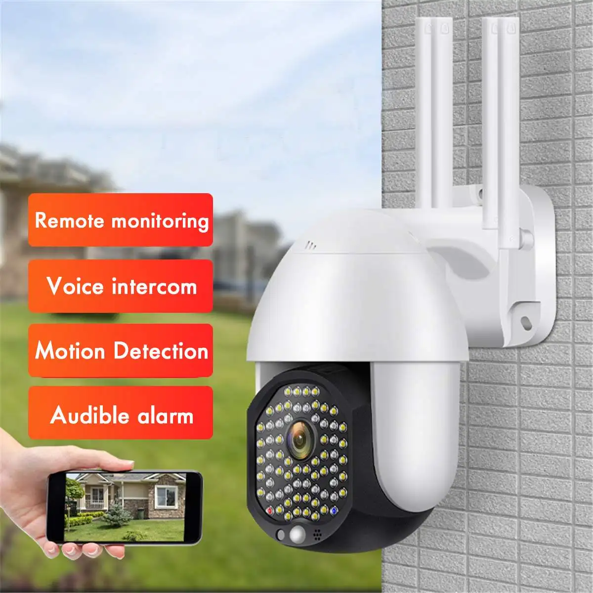 5MP Kamera, Wifi Različica PTZ 4X 1080P Prostem Varnosti Brezžični Monitor Nepremočljiva CCTV Pametni Dom Nadzor