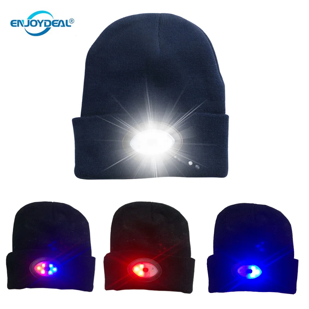 6 LED luči klobuk USB Polnilne Proste Roke, Svetilka Skp LED Beanies Plesti Klobuk toplo pozimi za Plezanje, Ribolov na prostem