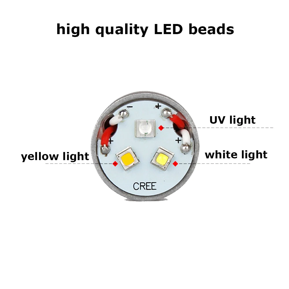 8 vatov 3IN1 Prenosni rumena LED Svetilka 18650 UV svetlobo 365nm blacklight LED svetilko Svetilka Biser Jantar Jade Denar Identifikacija