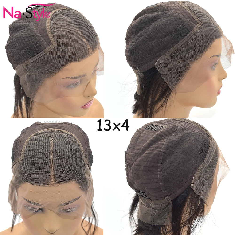 Afro kinky naravnost lasuljo za ženske 13x4 bob čipke spredaj lasulje pred oskubljene kratek lasulje človeških las s baby lase 150% remy las lasulje