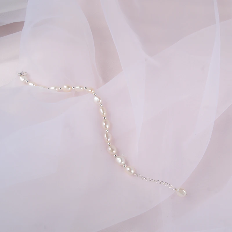 ASHIQI Naravnih Baročni biser čar zapestnico za ženske 925 sterling srebrni Nakit Darilo