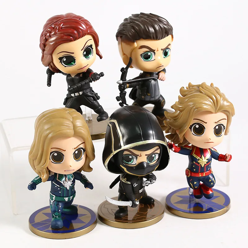 Avengers Endgame Carol Danvers Black Widow Hawkeye Ronin PVC Številke Zbirateljske Model Igrače 5pcs/set