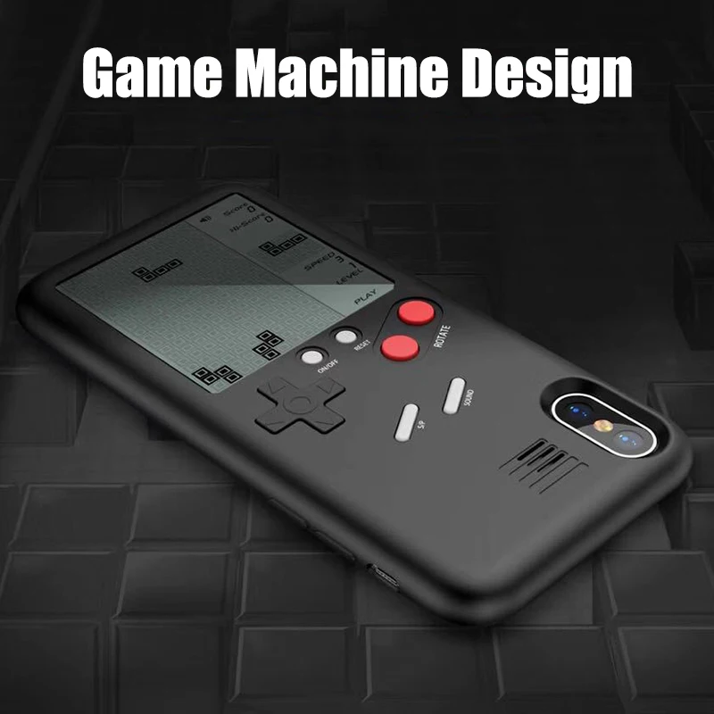 Avtomat Primeru Telefon Za iPhone 7 X 6 8 6S Plus XR XS Max Kritje Klasična Puzzle Igro, Mehka Rob Coque Opremljena Primerih, Tetris Igre