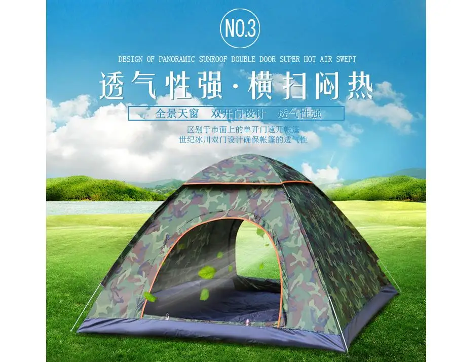 Brezplačna dostava divje nepremočljiva šotori zložljiva kamp šotori 3-4 osebe, pohodništvo šotor za ribolov/šport na prostem