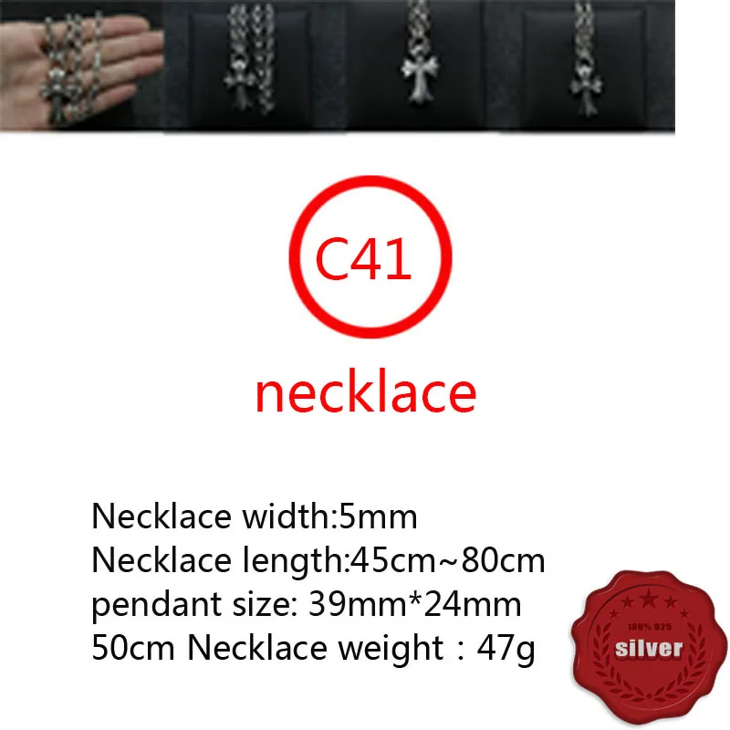 C41 S925 sterling srebrna ogrlica osebnost punk stil verige pulover verige nesramna sidro pismo z verigo vroče