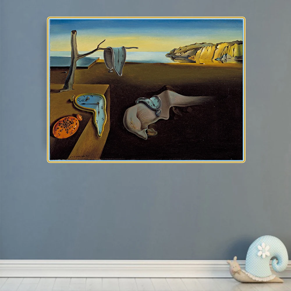Citon Salvador Dalí《Obstojnost Pomnilnik in postmoderni okvir》Platno Umetnosti Oljno sliko Umetnine dekor Doma Dekoracijo