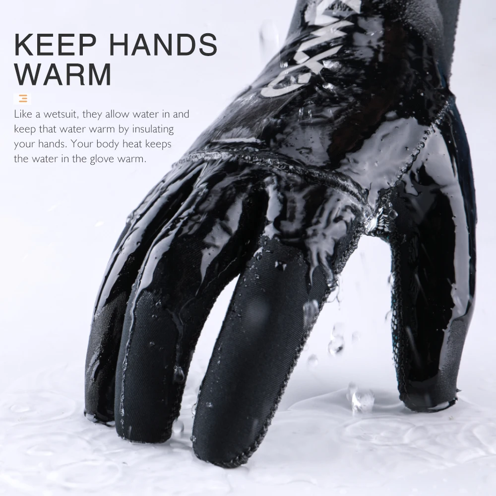 CXWXC Neoprenske Zimske Kolesarske Rokavice, Obleka Polno Prst Rokavice Unisex 3 mm Prilagodljiva Toplotna Potapljanje Potapljanje Dolge Rokavice