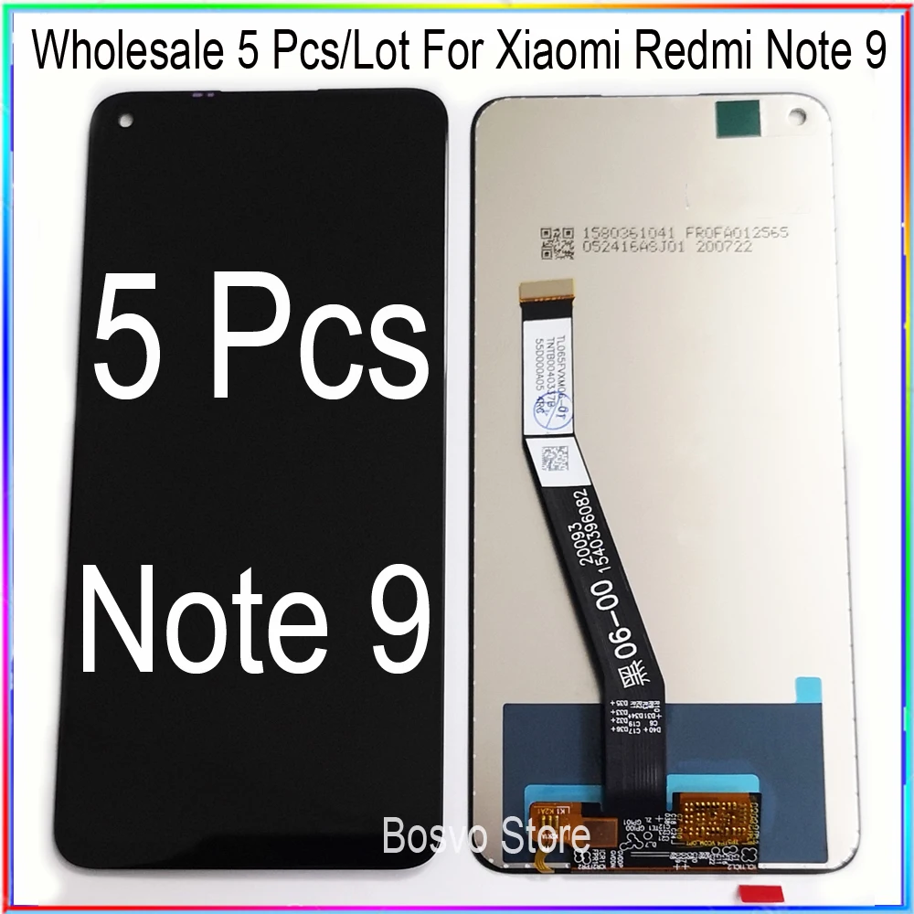 Debelo 5 Kos/Veliko Za Xiaomi Redmi Opomba 9 LCD zaslon na dotik zbora za Redmi Note9