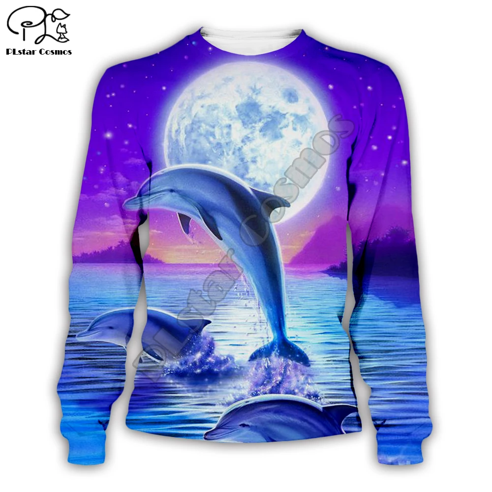 Dolphin Pisane Hoody Ljubek Moški majica Ljubeč Dolphin 3D Puloverji Ženske Priložnostne Hoodie Ocean Elf Hoodies Plus velikost 7XL DO006