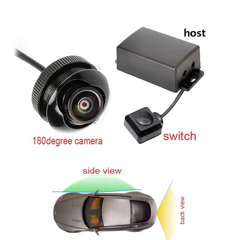 Dva kanala avto kamera video krmilnik polje samodejni preklop nadzor zadaj/strani/ spredaj pogled kamere 180 stopinjsko kamero za monitor