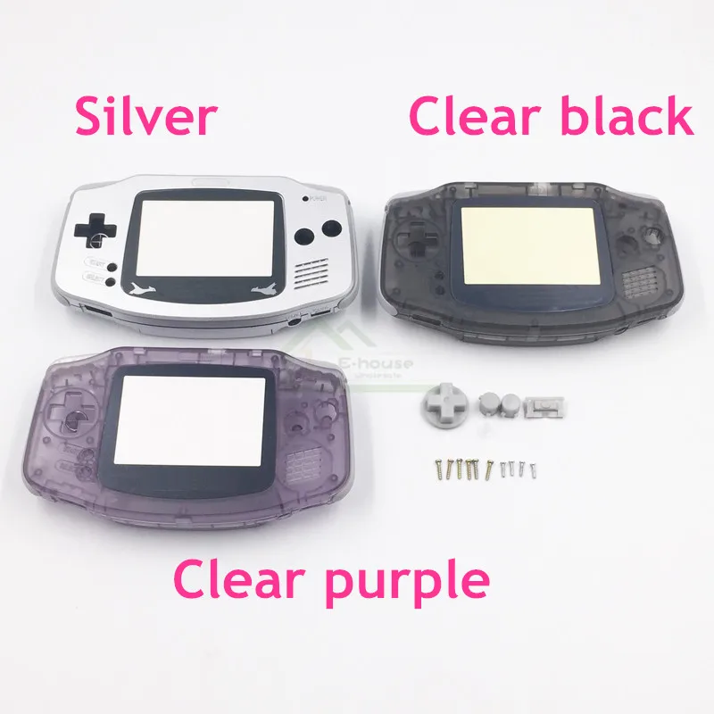 E-hiši Silver/ Clear/ črna / Jasno, vijolična Barva Ohišje Lupino Kritje Primera zamenjava za Gameboy Advance za GBA igralne Konzole