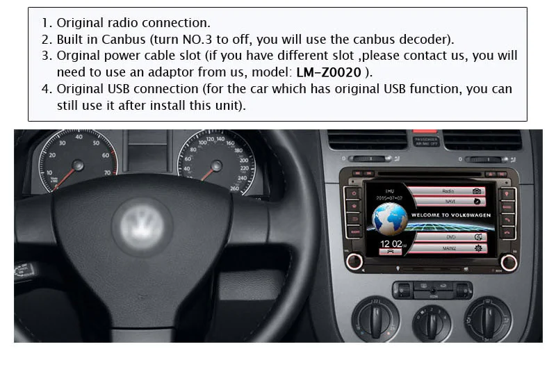Eunavi 2 Din Avto DVD Predvajalnik Za VW GOLF POLO JETTA MK5 MK6 PASSAT B6 SKODA TOURAN S 3G USB GPS BT IPOD FM RDS ogledalo povezavo csd