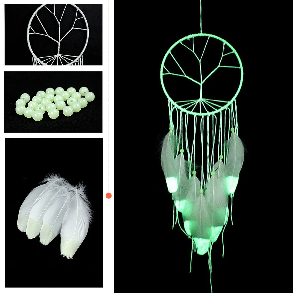 Fluorescentna Dreamcatcher Zaprtih Ročno izdelan Obesek Okraski Vetru Zvončki Valentinovo Darilo Noctilucous