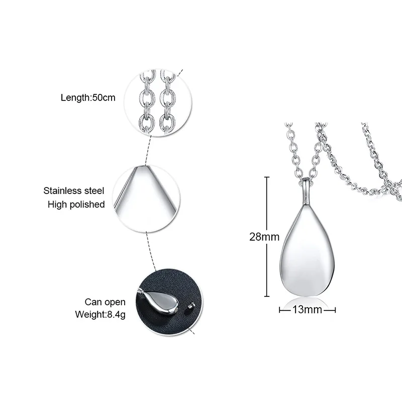 FXM VNN10 iz nerjavečega jekla ogrlica vroče prodajo priljubljenih samskih žensk, 28 mm, kaplja vode ZDA ljubimec darilo za ženske, nakit