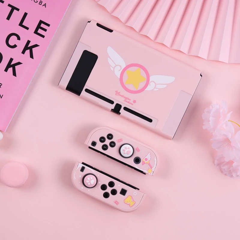 Girly Roza Zaščitna torbica Za Nintendo Stikalo Polno Krmilnik Lupini Težko Pokrivajo NS Igra Primeru Polje Za Nintendo Stikalo Dodatki
