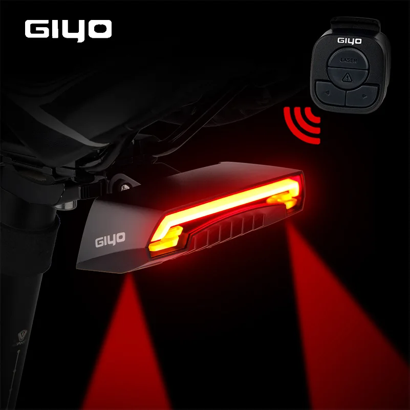 GIYO Izposoja smerokaze Svetlobo Kolo Zadaj Rep Svetloba, Laser USB Polnilni Nastavek LED Luč Kolo Kolesarjenje Lanterna Kolesarska Svetilka