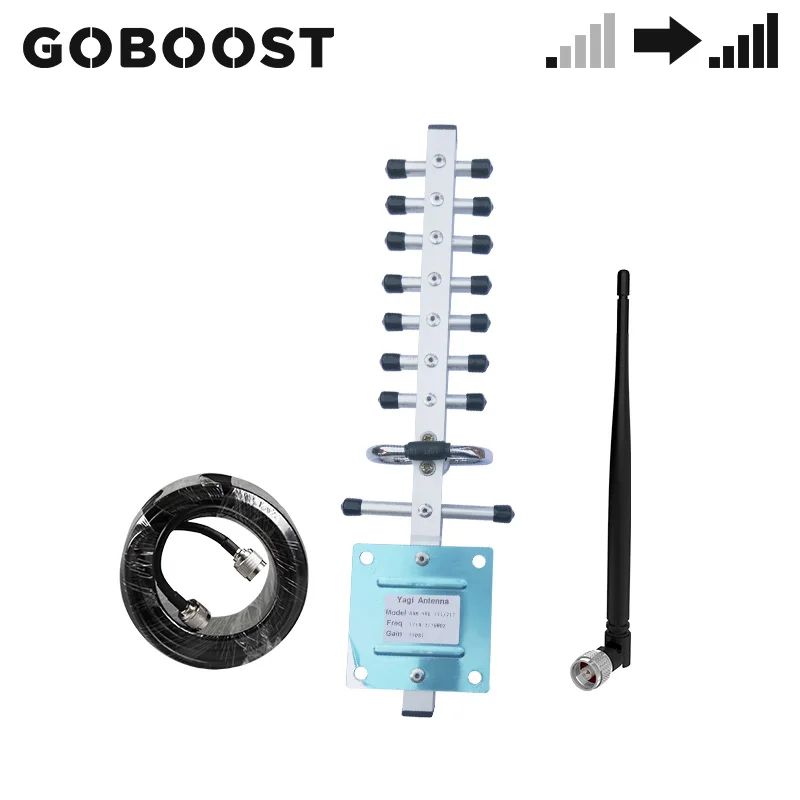 GOBOOST Opremo Komplet 2g 3g 4g Zunanja Yagi Antena Zaprtih Bič Antene Z 10M Koaksialni Kabel Za Mobilni Telefon Signal Repetitorja
