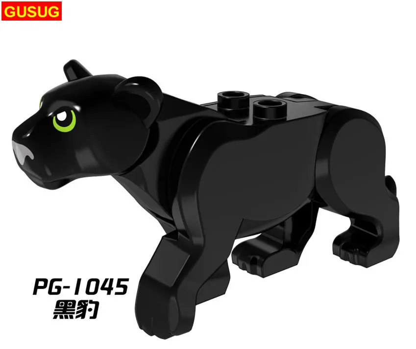 GUSUG 20PCS PG1045-PG1048 Džunglo Avanturo Serije Black Panther Leopard, Tiger White Tiger gradniki DIY Darilo Otroške Igrače