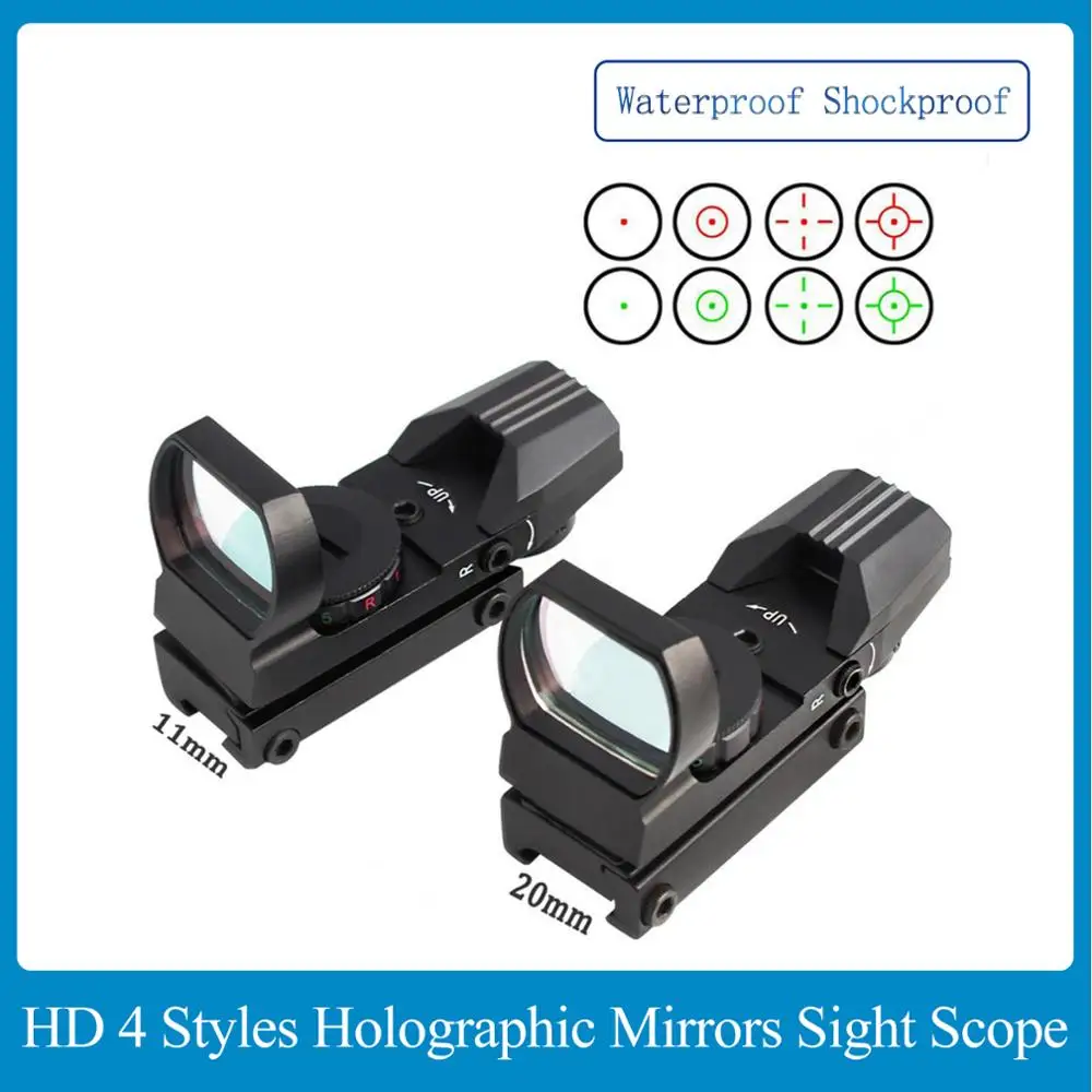 HD Shockproof Neprepusten za 4 Stilov Holografski Ogledala Pogled Področje Z Visoko Natančno Prilagoditev Kolesa Modra Iskalo Okularja