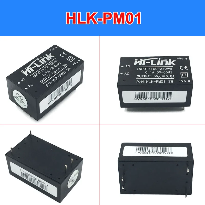 HLK-PM01 2pcs/veliko AC DC 220V na 5V 600 ma Korak Navzdol izoliranih preklapljanje Napajalni Modul Inteligentne Gospodinjske AC DC pretvornik