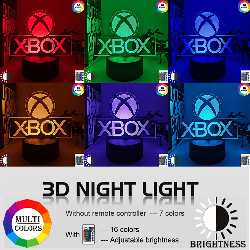 Igra XBOX Doma, Igre Najboljše darilo za Fanta LED Nočna Lučka USB Neposredno Dobavo Risanka App Nadzor Otrok Rojstni dan Darila 3d Lučka