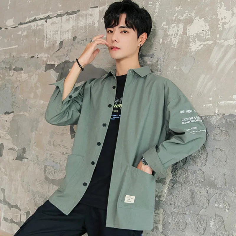 Jakna Moški Plus Velikost korejski Slog Visoke Mode Vrh Kakovosti Svoboden Stilsko Mens Jopiči in Coats Pismo 4XL Ulične Oblačila