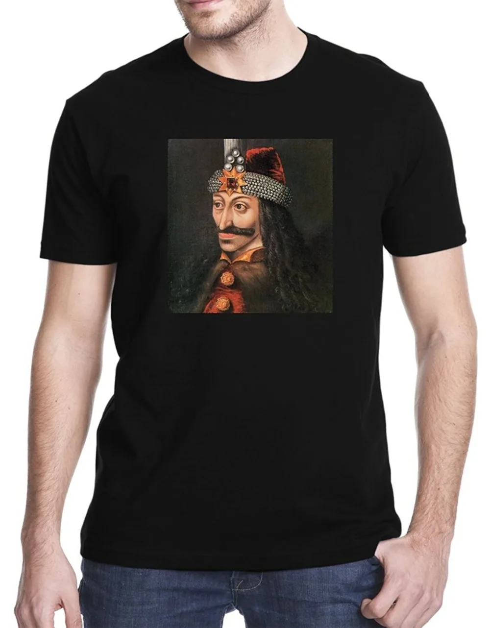 Kakovost Srajce Nov Slog Vlad v Impaler Vlad Tepes III Dracula Portret T-Shirt blagovno Znamko Oblačil Hip-Hop Top