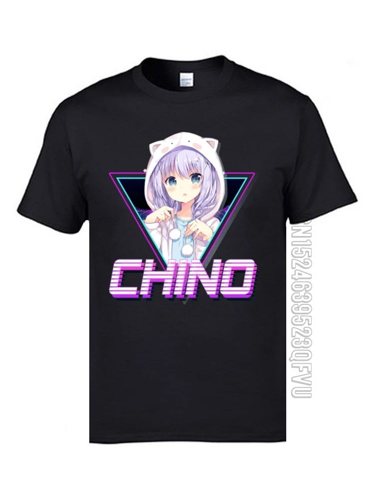 Kawaii Anime Oblikovanje T-shirts Brand New Zajec Chino Kafuu Estetske Normalno T Shirt Crewneck Čistega Bombaža Fant Tee Shirt Fitnes