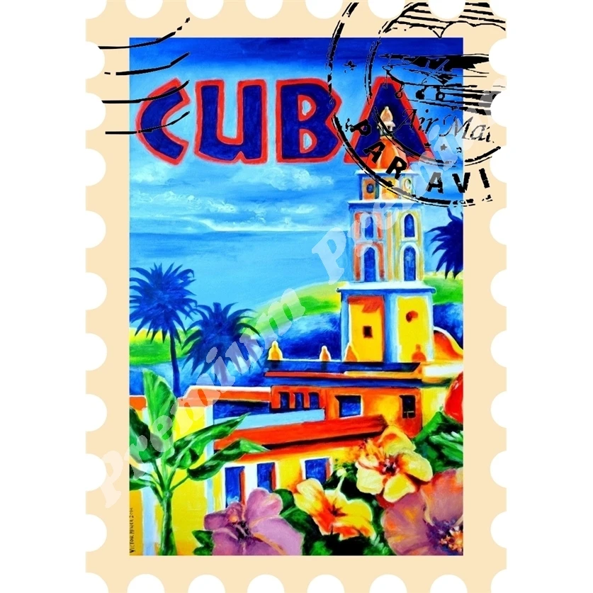 Kuba spominek magnet letnik turistični plakat
