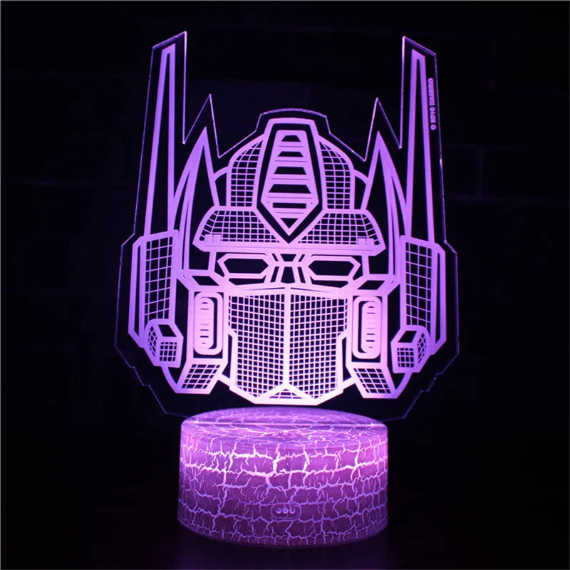Kul Transformatorji Logotip figuric Igrače LED 3d Svetlobe Megatron Optimus Prime Autobots Decepticons Transformatorji Igrače Model Darilo