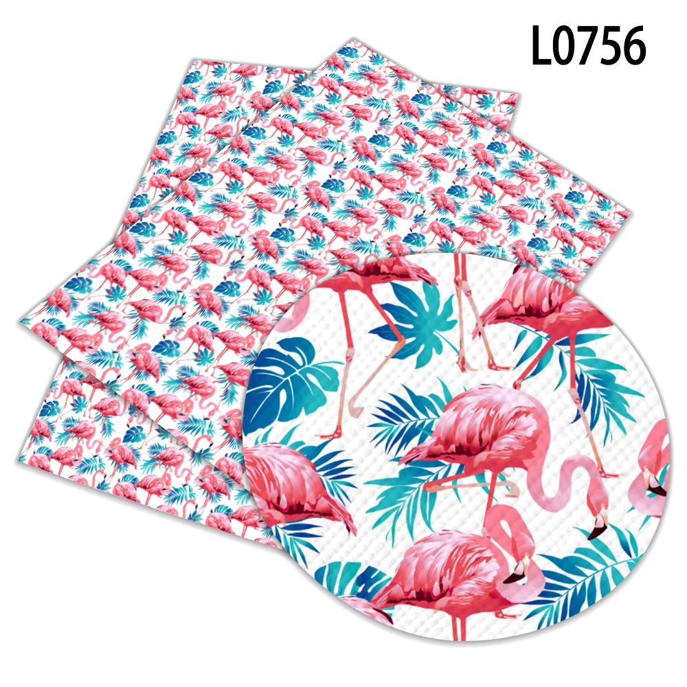 Lep Flamingo Natisnjeni Umetno Sintetičnega Usnja 30 cm x 136 cm za DIY Šivalni Material Za Oblačila, L075 L076 L077