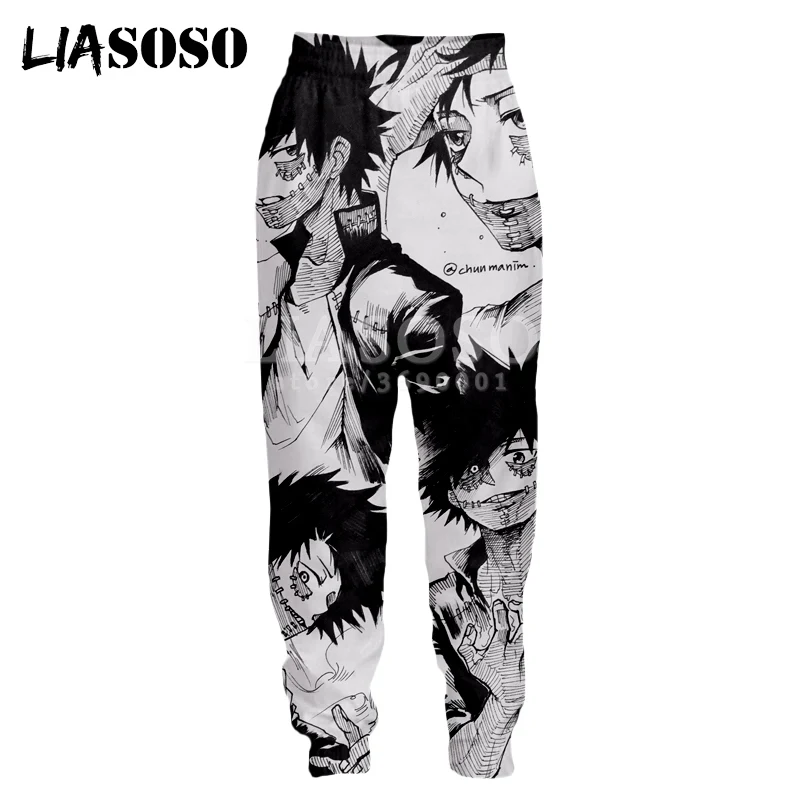 LIASOSO 3d Tiskanja Unisex Sweatpants Stripi Anime Todoroki Shouto Smešne OBRAZE, Priložnostne Znoj Jogging Hlače Cool Pants X2792