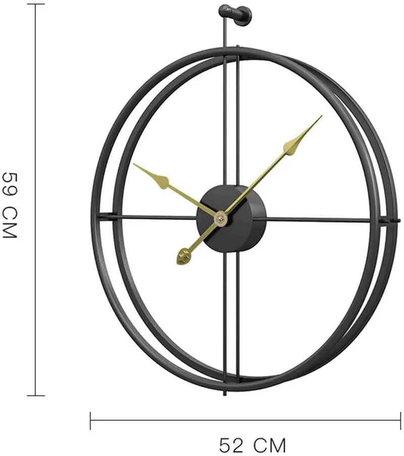 Luksuzni velikan Stenska Ura Kovinski Lron Minimalističen Industrijske Slog Tiho Zlati 3D Ure Reloj Pared Doma Dekoracijo Sodobno Oblikovanje