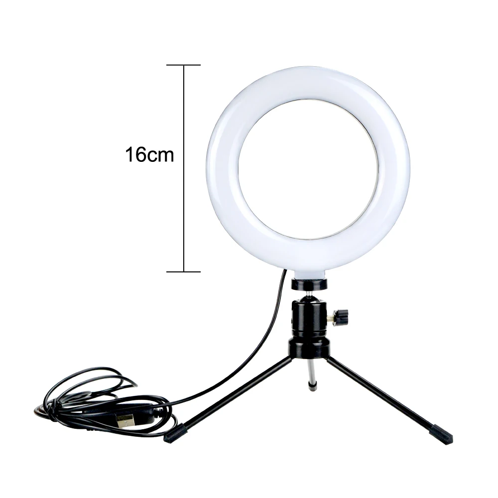 Mcoplus Zatemniti LED Obroč Svetlobe USB Selfie Svetlobni Obroč Lučka Fotografija Ringlight za Kamero Telefona Studio Youtube Volg z Tripo