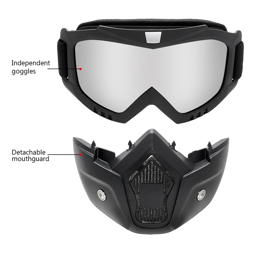 Motoristična Očala za Motokros Motocikla Moto Očala Snemljiv Buljiti UV Zaščito Smučarskih Kolo Halley Open Face Čelada Maska