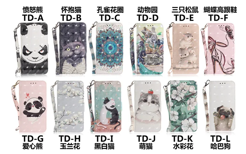 Nova Usnjena torbica Za Huawei Y5 Y6 Y7 Y9 Prime 2019 Primeru Flip 3D Mobilni Telefon Vrečko Čast 9X 8A 8 8X 8C 20 Pro Kritje Denarnice Primeru