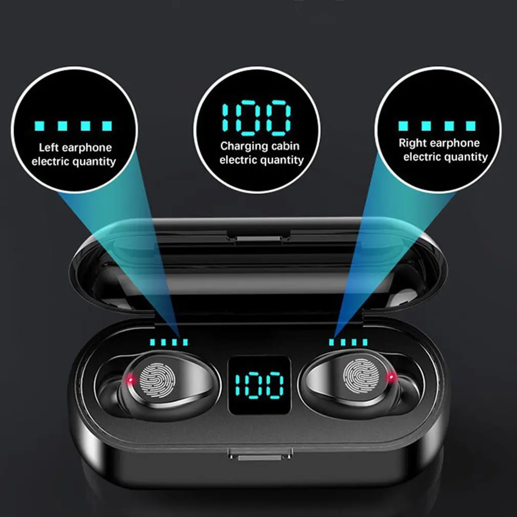Nove Brezžične V5.0 Bluetooth Slušalke HD Stereo Slušalke Športne Vodotesne Slušalke Z Dvojno Mic in Napolnjenosti Baterije