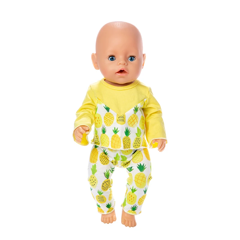 Novo Ananas obleko Lutka Obleko, ki ustreza Za 43 cm baby Doll obleko rodi Punčko Dodatki